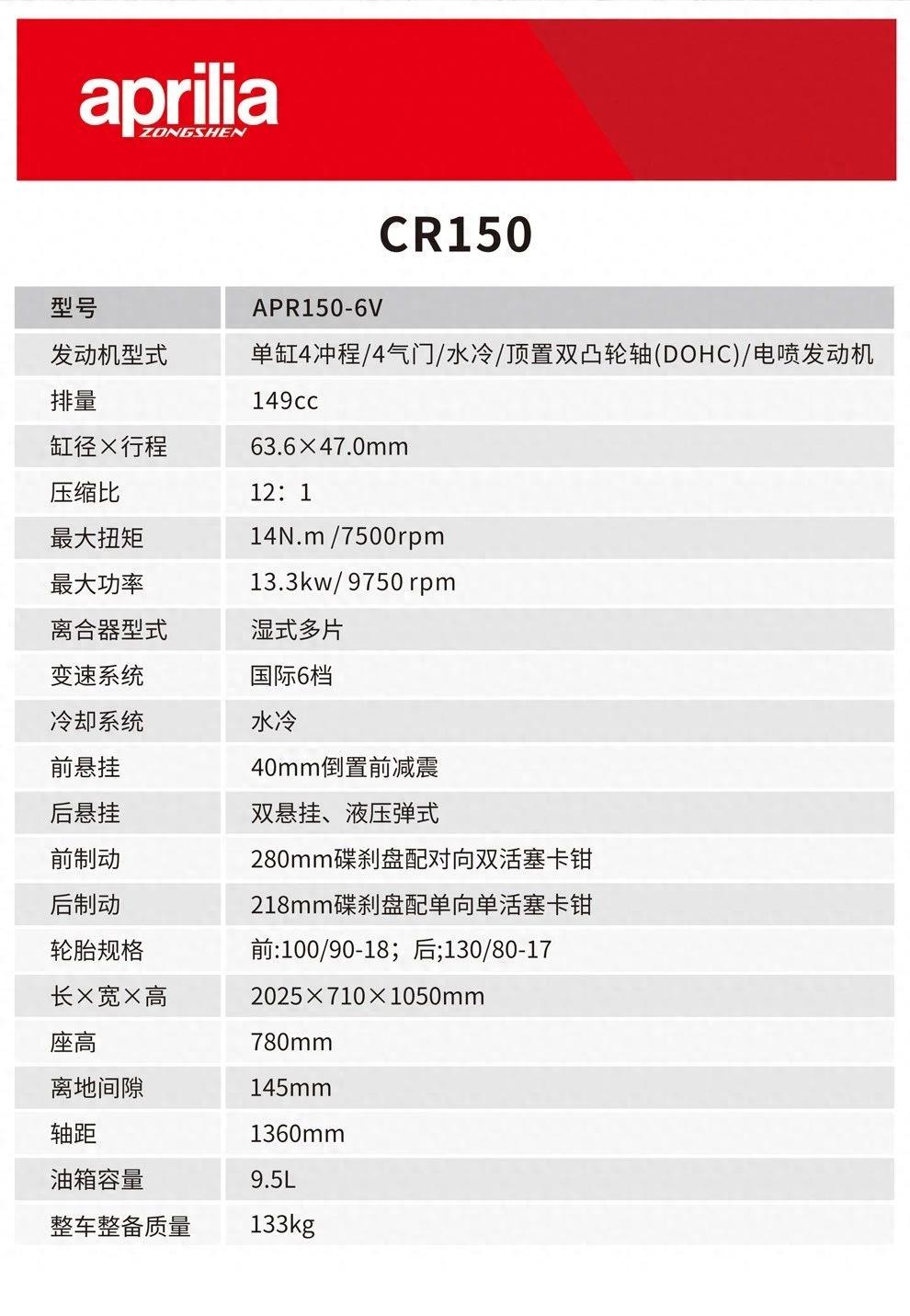 每日之车 -------- aprilia 阿普利亚 CR150 摩托车