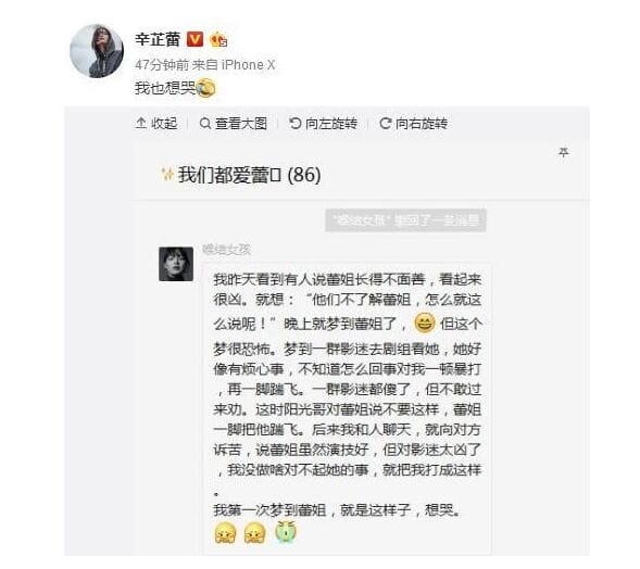 辛芷蕾发微博说了什么(辛芷蕾回应点赞) 辛芷蕾发微博说了什么(辛芷蕾回应点赞)