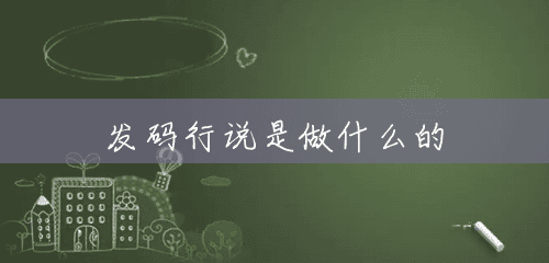 发码行说是做什么的 发码行说是做什么的