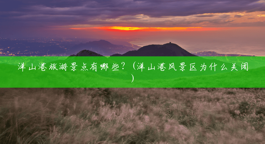 洋山港旅游景点有哪些？(洋山港风景区为什么关闭)