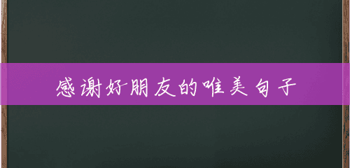 感谢好朋友的唯美句子 感谢好朋友的唯美句子