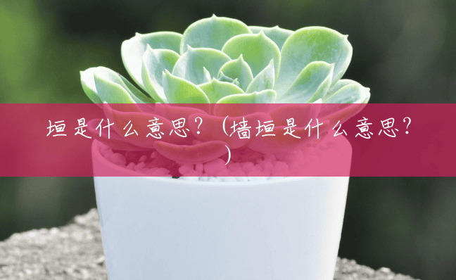 垣是什么意思?(墙垣是什么意思?) 垣是什么意思?(墙垣是什么意思?)