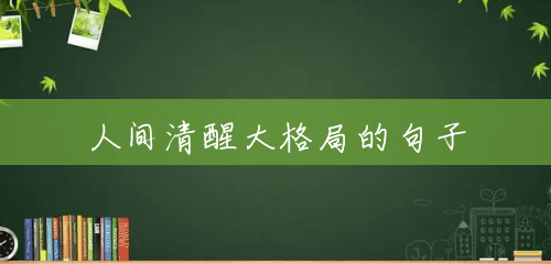 人间清醒大格局的句子 人间清醒大格局的句子