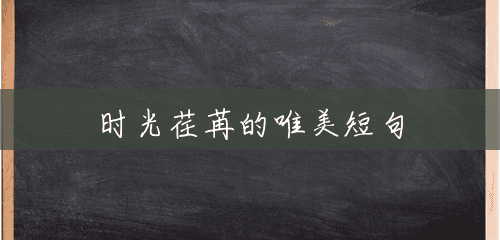时光荏苒的唯美短句 时光荏苒的唯美短句