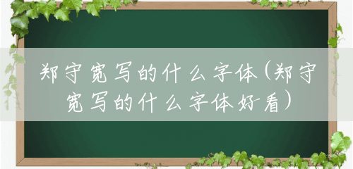 郑守宽写的什么字体(郑守宽写的什么字体好看)
