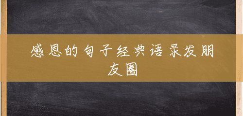 感恩的句子经典语录发朋友圈 感恩的句子经典语录发朋友圈