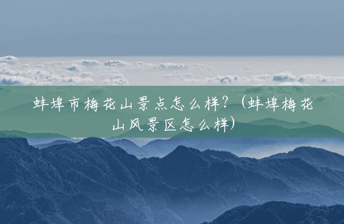蚌埠市梅花山景点怎么样？(蚌埠梅花山风景区怎么样)