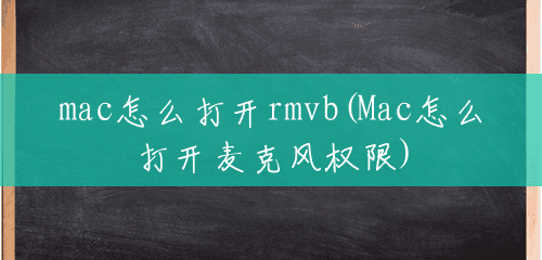 mac怎么打开rmvb(Mac怎么打开麦克风权限)