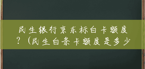 民生银行京东标白卡额度？(民生白条卡额度是多少钱)