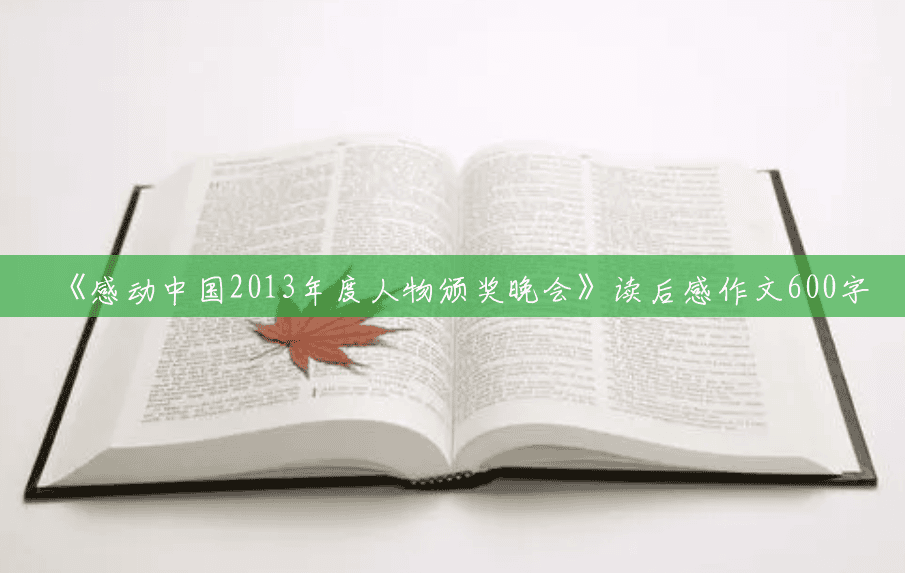 《感动中国2013年度人物颁奖晚会》读后感作文600字