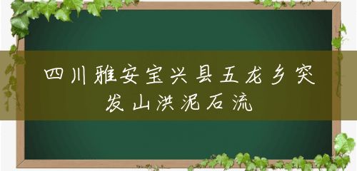 四川雅安宝兴县五龙乡突发山洪泥石流