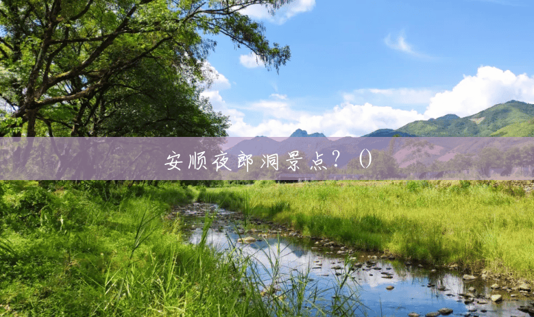 安顺夜郎洞景点?() 安顺夜郎洞景点?()