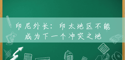 印尼外长:印太地区不能成为下一个冲突之地 印尼外长:印太地区不能成为下一个冲突之地