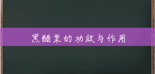 黑醋栗的功效与作用 黑醋栗的功效与作用
