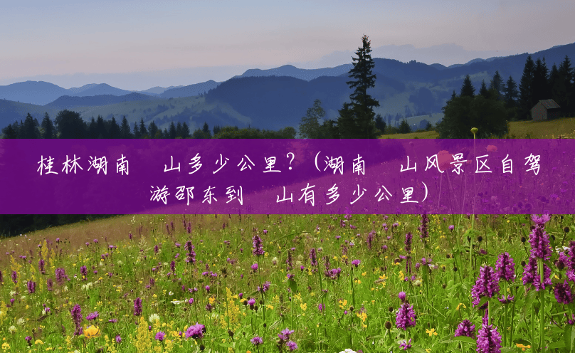 桂林湖南崀山多少公里？(湖南崀山风景区自驾游邵东到崀山有多少公里)