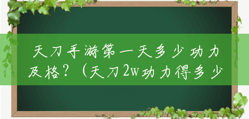 天刀手游第一天多少功力及格?(天刀2w功力得多少钱一个) 天刀手游第一天多少功力及格?(天刀2w功力得多少钱一个)