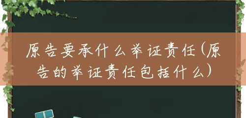 原告要承什么举证责任(原告的举证责任包括什么)