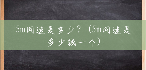 5m网速是多少?(5m网速是多少钱一个) 5m网速是多少?(5m网速是多少钱一个)