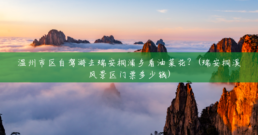 温州市区自驾游去瑞安桐浦乡看油菜花?(瑞安桐溪风景区门票多少钱) 温州市区自驾游去瑞安桐浦乡看油菜花?(瑞安桐溪风景区门票多少钱)
