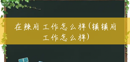 在辣府工作怎么样(镇镇府工作怎么样) 在辣府工作怎么样(镇镇府工作怎么样)