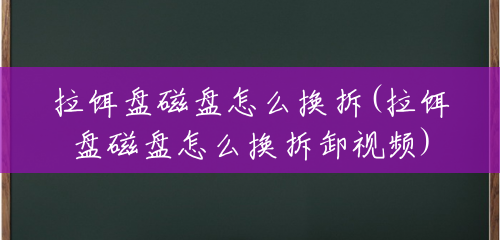 拉饵盘磁盘怎么换拆(拉饵盘磁盘怎么换拆卸视频) 拉饵盘磁盘怎么换拆(拉饵盘磁盘怎么换拆卸视频)