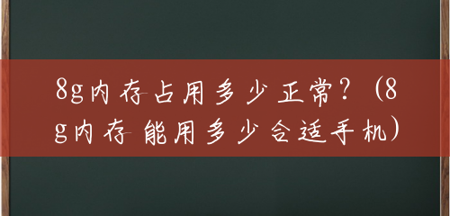 8g内存占用多少正常？(8g内存 能用多少合适手机)