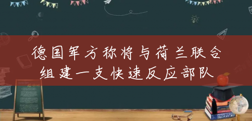 德国军方称将与荷兰联合组建一支快速反应部队 德国军方称将与荷兰联合组建一支快速反应部队