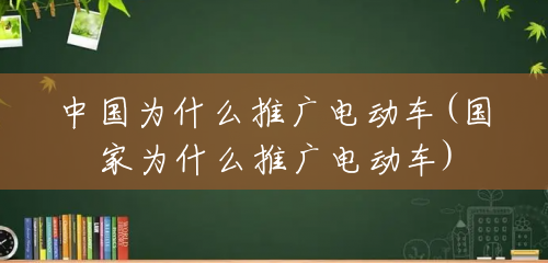 中国为什么推广电动车(国家为什么推广电动车) 中国为什么推广电动车(国家为什么推广电动车)