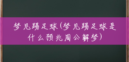 梦见踢足球(梦见踢足球是什么预兆周公解梦) 梦见踢足球(梦见踢足球是什么预兆周公解梦)