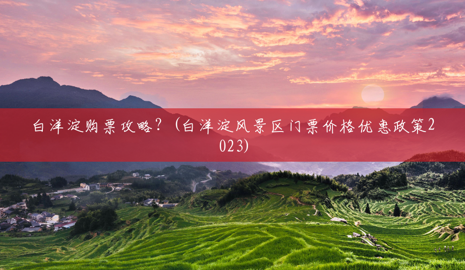 白洋淀购票攻略？(白洋淀风景区门票价格优惠政策2023)