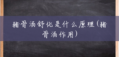 猪骨汤舒化是什么原理(猪骨汤作用) 猪骨汤舒化是什么原理(猪骨汤作用)