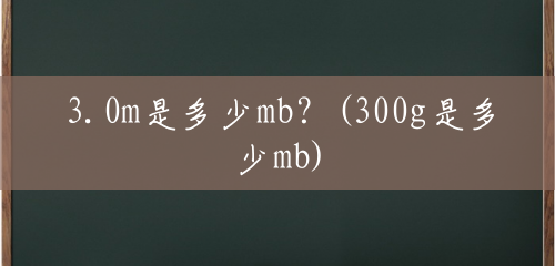 3.0m是多少mb？(300g是多少mb)