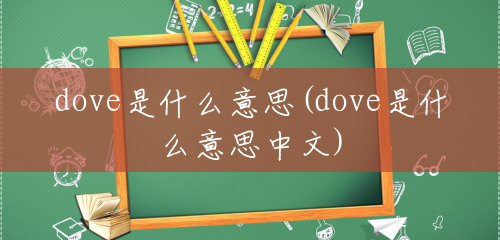 dove是什么意思(dove是什么意思中文)