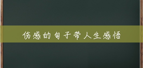 伤感的句子带人生感悟 伤感的句子带人生感悟