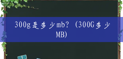 300g是多少mb？(300G多少MB)