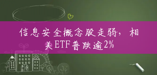 信息安全概念股走弱,相关ETF普跌逾2% 信息安全概念股走弱,相关ETF普跌逾2%