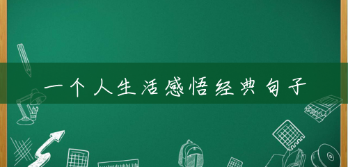 一个人生活感悟经典句子 一个人生活感悟经典句子
