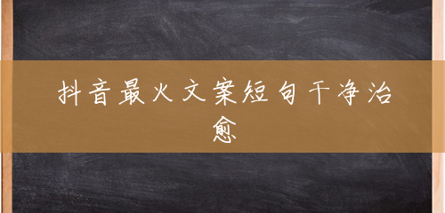 抖音最火文案短句干净治愈