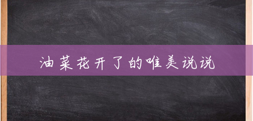 油菜花开了的唯美说说 油菜花开了的唯美说说