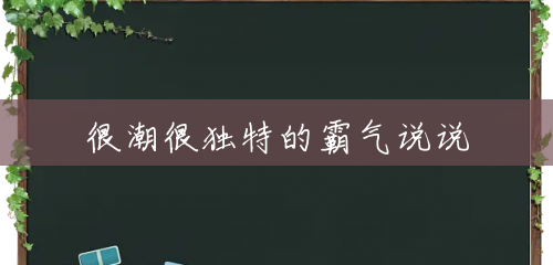 很潮很独特的霸气说说 很潮很独特的霸气说说