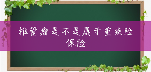 椎管瘤是不是属于重疾险保险