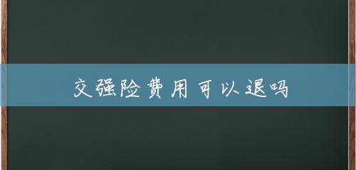 交强险费用可以退吗 交强险费用可以退吗
