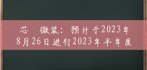 芯碁微装：预计于2023年8月26日进行2023年半年度报告的披露