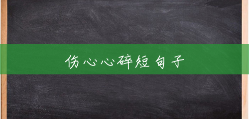 伤心心碎短句子