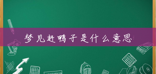 梦见赶鸭子是什么意思 梦见赶鸭子是什么意思