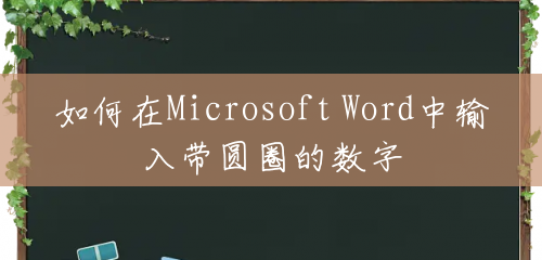 如何在Microsoft Word中输入带圆圈的数字