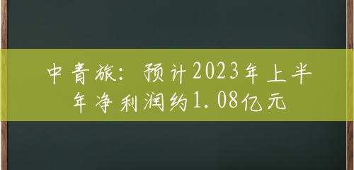 中青旅：预计2023年上半年净利润约1.08亿元