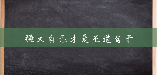 强大自己才是王道句子 强大自己才是王道句子