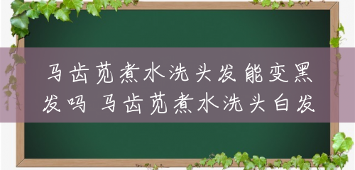 马齿苋煮水洗头发能变黑发吗 马齿苋煮水洗头白发能变黑吗