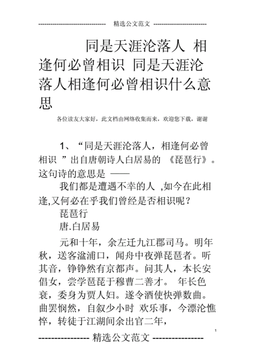 同是天涯沦落人